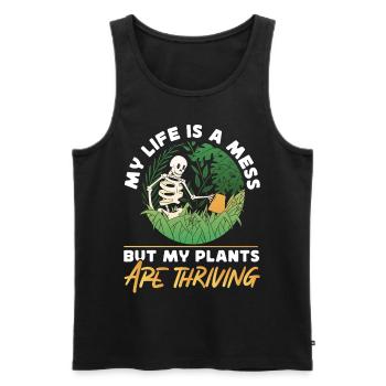 Plant Lover Gardening Skeleton My - Männer Premium Bio Tank Top - Schwarz - Vorne - Michal (187cm)
