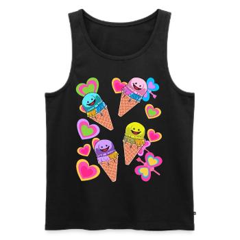 Cream Summer Child Children - Men's Premium Organic Tank Top - black - Front - AI Model Male 178 light (178cm)