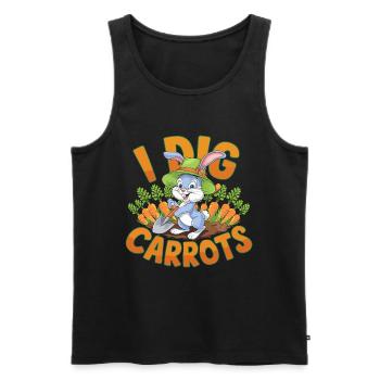 I Dig Carrots für einen Karotten Fan - Männer Premium Bio Tank Top - Schwarz - Vorne - AI Model Male 178 light (178cm)