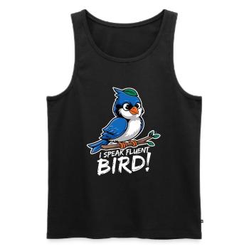 I Speak Fluent Bird für einen Ornithologe - Männer Premium Bio Tank Top - Schwarz - Vorne - AI Model Male 178 light (178cm)