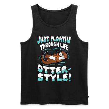 Otter Style für einen Otter Fan - Männer Premium Bio Tank Top - Schwarz - Vorne - Michal (187cm)