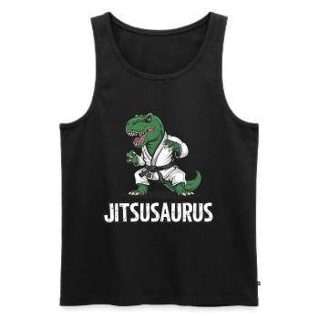 Jitsusaurus Dinosaurier Judo Kampfsportart - Männer Premium Bio Tank Top - Schwarz - Vorne - Michal (187cm)