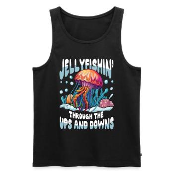 Jellyfishin' Through The Ups and Downs - Männer Premium Bio Tank Top - Schwarz - Vorne - Michal (187cm)