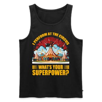 Ich trete im Zirkus auf, was ist deine Superkraft - Männer Premium Bio Tank Top - Schwarz - Vorne - AI Model Male 178 light (178cm)