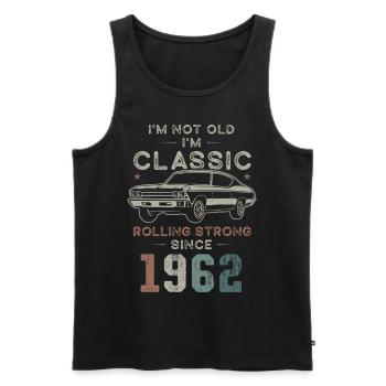 Geboren 1962 Geburtstag Oldtimer - Männer Premium Bio Tank Top - Schwarz - Vorne - Michal (187cm)
