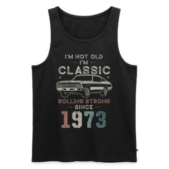 Né en 1973 Anniversaire Voiture classique - Débardeur bio Premium Homme - noir - Devant - Michal (187cm)
