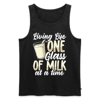 Lactose tolerant Milk lovers Cheese lovers - Men's Premium Organic Tank Top - black - Front - AI Model Male 178 light (178cm)