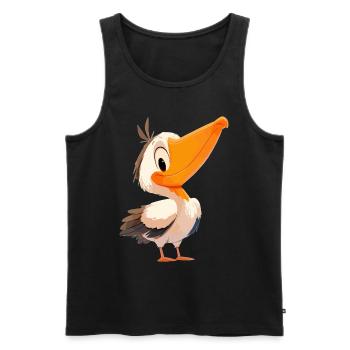 Pelikane Pelikan - Männer Premium Bio Tank Top - Schwarz - Vorne - Michal (187cm)