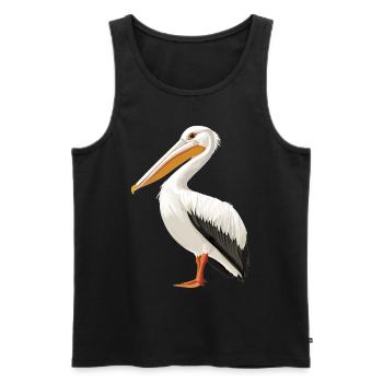 Pelikane Pelikan - Männer Premium Bio Tank Top - Schwarz - Vorne - Michal (187cm)