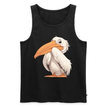 Pelikane Pelikan - Männer Premium Bio Tank Top - Schwarz - Vorne - Michal (187cm)