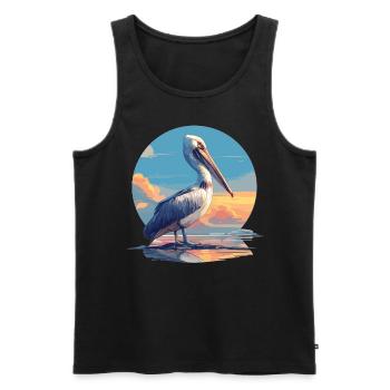 Pelikane Pelikan - Männer Premium Bio Tank Top - Schwarz - Vorne - Michal (187cm)