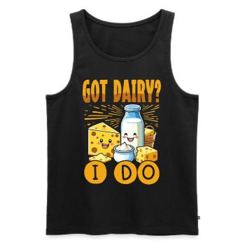 Lactose tolerant Milk lovers Cheese lovers - Men's Premium Organic Tank Top - black - Front - AI Model Male 178 light (178cm)