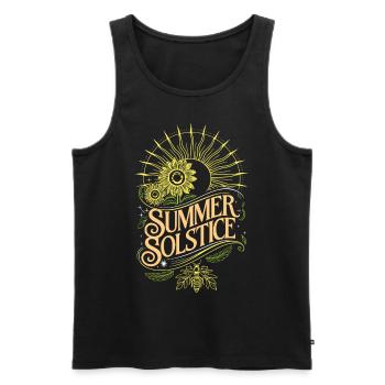 Mystical Summer Solstice Boho Sunflower Hippie Wit - Men's Premium Organic Tank Top - black - Front - AI Model Male 178 light (178cm)