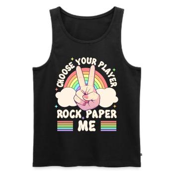 Rock Paper LGBTQ Humour Groovy Gay Pride - Débardeur bio Premium Homme - noir - Devant - Michal (187cm)