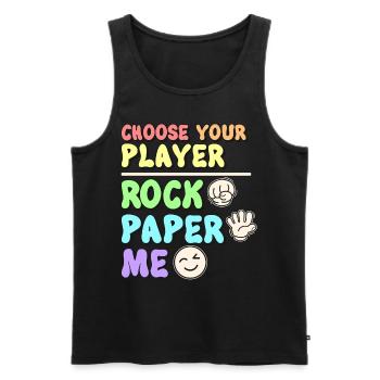 Sarcastique Rock Papier Humour Mois de la fierté LGBTQ - Débardeur bio Premium Homme - noir - Devant - Michal (187cm)