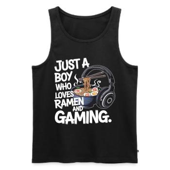 Ramen & Gaming - un design de nerd amusant pour les joueurs - Débardeur bio Premium Homme - noir - Devant - Michal (187cm)