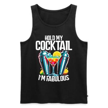 Bartender Bartender Hold My Cocktail I'm Fabulous - Men's Premium Organic Tank Top - black - Front - AI Model Male 178 light (178cm)