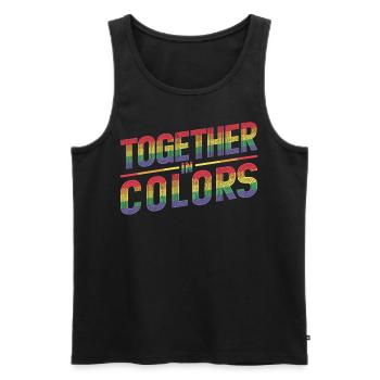 Together In Colors Empowering LGBTQ Relationship P - Men's Premium Organic Tank Top - black - Front - Michal (187cm)