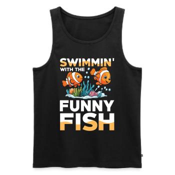Swimmin' With The Funny Fish Clown Fish - Männer Premium Bio Tank Top - Schwarz - Vorne - Michal (187cm)