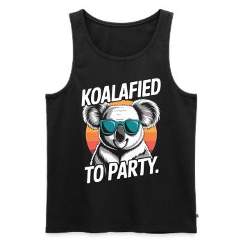 Koala with sunglasses – party atmosphere guaranteed - Men's Premium Organic Tank Top - black - Front - AI Model Male 178 light (178cm)