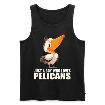 Pelikane Pelikan - Männer Premium Bio Tank Top - Schwarz - Vorne - Michal (187cm)