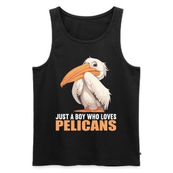 Pelicans Pelican - Men's Premium Organic Tank Top - black - Front - Michal (187cm)