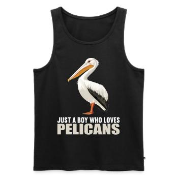 Pelikane Pelikan - Männer Premium Bio Tank Top - Schwarz - Vorne - Michal (187cm)