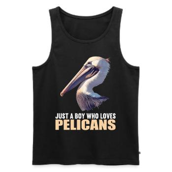 Pelikane Pelikan - Männer Premium Bio Tank Top - Schwarz - Vorne - Michal (187cm)