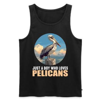 Pelikane Pelikan - Männer Premium Bio Tank Top - Schwarz - Vorne - Michal (187cm)