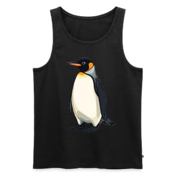 Pinguine Pinguin - Männer Premium Bio Tank Top - Schwarz - Vorne - Michal (187cm)