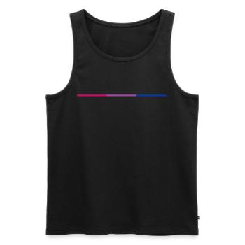 Ligne Minimaliste Bi Couleurs Bi Pride - Débardeur bio Premium Homme - noir - Devant - Michal (187cm)