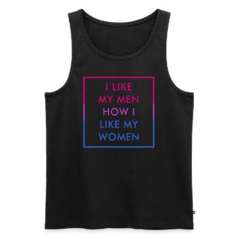 Lustig Bi Farben Bisexuell Pride Spruch - Männer Premium Bio Tank Top - Schwarz - Vorne - Michal (187cm)