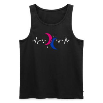 Bi Moon Heartbeat Drapeau de la fierté bisexuelle - Débardeur bio Premium Homme - noir - Devant - Michal (187cm)