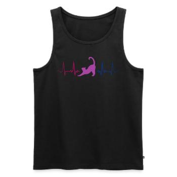 Bisexual Cat Heartbeat Pride Colors - Men's Premium Organic Tank Top - black - Front - AI Model Male 178 light (178cm)
