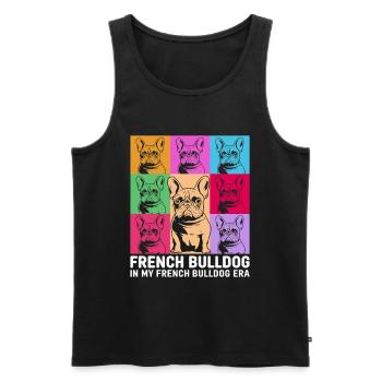 Bouledogue français - Débardeur bio Premium Homme - noir - Devant - Michal (187cm)