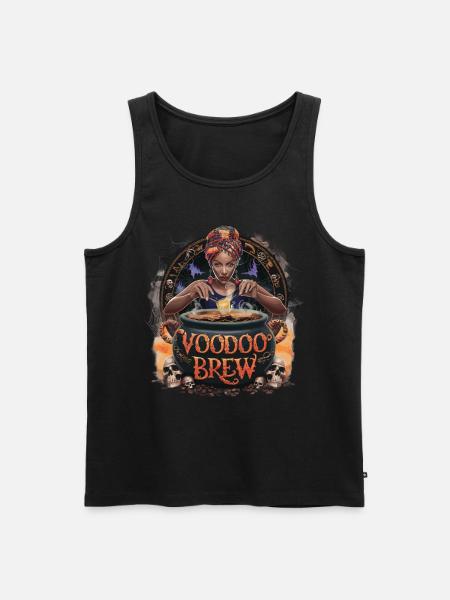 Mystical Voodoo Brew Cauldron Illustration - Men's Premium Organic Tank Top - black