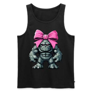 Coquettish Bow Golem Jewish Folklore Jew Mom - Men's Premium Organic Tank Top - black - Front - AI Model Male 178 light (178cm)