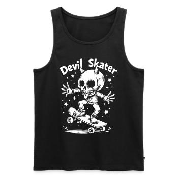 Devil Skater – Squelette cool sur skateboard - Débardeur bio Premium Homme - noir - Devant - AI Model Male 178 light (178cm)