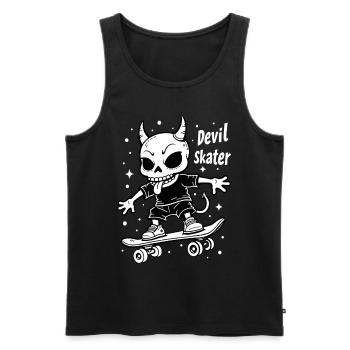 Devil Skater – Squelette cool sur skateboard - Débardeur bio Premium Homme - noir - Devant - AI Model Male 178 light (178cm)