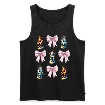 Coquettish Bow Faun Satyrs Goat Men Roman - Men's Premium Organic Tank Top - black - Front - AI Model Male 178 light (178cm)