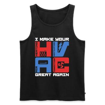 Air Conditioning Technician HVAC Installer - Men's Premium Organic Tank Top - black - Front - AI Model Male 178 light (178cm)