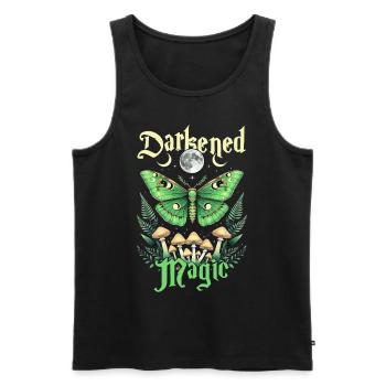Fairycore Fée Gothique Darkened Magic - Débardeur bio Premium Homme - noir - Devant - AI Model Male 178 light (178cm)