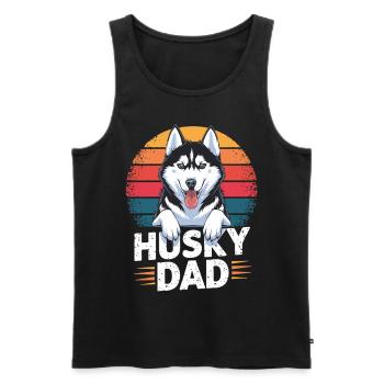 Husky Dad – Geschenk für Husky-Liebhaber - Männer Premium Bio Tank Top - Schwarz - Vorne - AI Model Male 178 light (178cm)