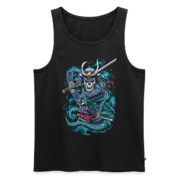 Ghostly Samurai Warrior - Men's Premium Organic Tank Top - black - Front - AI Model Male 178 light (178cm)