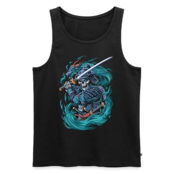 Samurai-Skelett mit Drachengeist - Männer Premium Bio Tank Top - Schwarz - Vorne - AI Model Male 178 light (178cm)