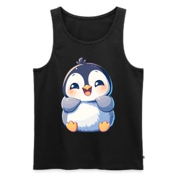 Pinguine Pinguin - Männer Premium Bio Tank Top - Schwarz - Vorne - Michal (187cm)
