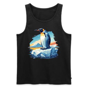 Pinguine Pinguin - Männer Premium Bio Tank Top - Schwarz - Vorne - Michal (187cm)