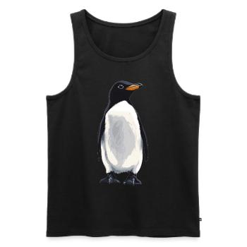 Pinguine Pinguin - Männer Premium Bio Tank Top - Schwarz - Vorne - Michal (187cm)
