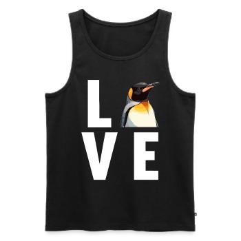 Pinguine Pinguin - Männer Premium Bio Tank Top - Schwarz - Vorne - Michal (187cm)