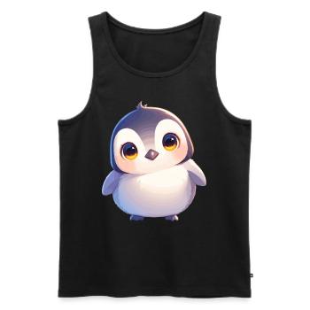 Pinguine Pinguin - Männer Premium Bio Tank Top - Schwarz - Vorne - Michal (187cm)